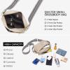 imageBOSTANTEN Quilted Crossbody Bags for Women Vegan Leather Purses Small Shoulder Handbags with Wide StrapGrey