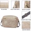 imageBOSTANTEN Quilted Crossbody Bags for Women Vegan Leather Purses Small Shoulder Handbags with Wide StrapGrey