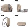 imageBOSTANTEN Quilted Crossbody Bags for Women Vegan Leather Purses Small Shoulder Handbags with Wide StrapGrey