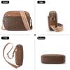 imageBOSTANTEN Quilted Crossbody Bags for Women Vegan Leather Purses Small Shoulder Handbags with Wide StrapP05coffee With Brown