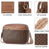 imageBOSTANTEN Quilted Crossbody Bags for Women Vegan Leather Purses Small Shoulder Handbags with Wide StrapP05coffee With Brown