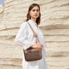 imageBOSTANTEN Quilted Crossbody Bags for Women Vegan Leather Purses Small Shoulder Handbags with Wide StrapP05coffee With Brown