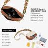 imageBOSTANTEN Quilted Crossbody Bags for Women Vegan Leather Purses Small Shoulder Handbags with Wide StrapPatternbrown