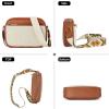imageBOSTANTEN Quilted Crossbody Bags for Women Vegan Leather Purses Small Shoulder Handbags with Wide StrapPatternbrown