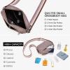 imageBOSTANTEN Quilted Crossbody Bags for Women Vegan Leather Purses Small Shoulder Handbags with Wide StrapPurple