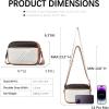 imageBOSTANTEN Quilted Crossbody Bags for Women Vegan Leather Purses Small Shoulder Handbags with Wide StrapQbeige With Black With Brown