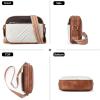 imageBOSTANTEN Quilted Crossbody Bags for Women Vegan Leather Purses Small Shoulder Handbags with Wide StrapQbeige With Black With Brown