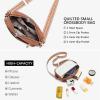 imageBOSTANTEN Quilted Crossbody Bags for Women Vegan Leather Purses Small Shoulder Handbags with Wide StrapQbeige With Black With Brown