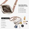 imageBOSTANTEN Quilted Crossbody Bags for Women Vegan Leather Purses Small Shoulder Handbags with Wide StrapZ01plush Beige With Brown