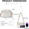 imageBOSTANTEN Quilted Crossbody Bags for Women Vegan Leather Purses Small Shoulder Handbags with Wide StrapZ01plush Beige With Brown