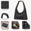 imageBOSTANTEN Shoulder Bag for Women Trendy Summer Hobo Handbag Purse Tophandlde Tote BagBlack