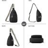 imageBOSTANTEN Sling Bag Cross Body Bag Trendy Leather Crossbody Purse Chest Bag with Adjustable Guitar Strap for TravelBlack