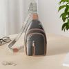 imageBOSTANTEN Sling Bag Cross Body Bag Trendy Leather Crossbody Purse Chest Bag with Adjustable Guitar Strap for TravelBlackbrown