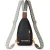 imageBOSTANTEN Sling Bag Cross Body Bag Trendy Leather Crossbody Purse Chest Bag with Adjustable Guitar Strap for TravelBlackbrown