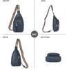 imageBOSTANTEN Sling Bag Cross Body Bag Trendy Leather Crossbody Purse Chest Bag with Adjustable Guitar Strap for TravelBlue