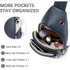 imageBOSTANTEN Sling Bag Cross Body Bag Trendy Leather Crossbody Purse Chest Bag with Adjustable Guitar Strap for TravelBlue