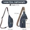 imageBOSTANTEN Sling Bag Cross Body Bag Trendy Leather Crossbody Purse Chest Bag with Adjustable Guitar Strap for TravelBlue