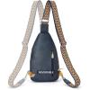 imageBOSTANTEN Sling Bag Cross Body Bag Trendy Leather Crossbody Purse Chest Bag with Adjustable Guitar Strap for TravelBlue