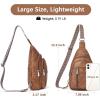imageBOSTANTEN Sling Bag Cross Body Bag Trendy Leather Crossbody Purse Chest Bag with Adjustable Guitar Strap for TravelBrown
