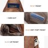 imageBOSTANTEN Sling Bag Cross Body Bag Trendy Leather Crossbody Purse Chest Bag with Adjustable Guitar Strap for TravelBrown