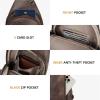imageBOSTANTEN Sling Bag Cross Body Bag Trendy Leather Crossbody Purse Chest Bag with Adjustable Guitar Strap for TravelCoffee