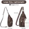 imageBOSTANTEN Sling Bag Cross Body Bag Trendy Leather Crossbody Purse Chest Bag with Adjustable Guitar Strap for TravelCoffee