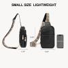 imageBOSTANTEN Sling Bag Quilted Crossbody Bags for Women Cross Body Purse Leather Fanny Pack with Adjustable Guitar StrapAblack
