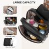 imageBOSTANTEN Sling Bag Quilted Crossbody Bags for Women Cross Body Purse Leather Fanny Pack with Adjustable Guitar StrapAblack