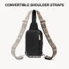 imageBOSTANTEN Sling Bag Quilted Crossbody Bags for Women Cross Body Purse Leather Fanny Pack with Adjustable Guitar StrapAblack