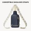 imageBOSTANTEN Sling Bag Quilted Crossbody Bags for Women Cross Body Purse Leather Fanny Pack with Adjustable Guitar StrapAblue
