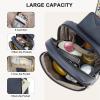 imageBOSTANTEN Sling Bag Quilted Crossbody Bags for Women Cross Body Purse Leather Fanny Pack with Adjustable Guitar StrapAblue