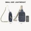 imageBOSTANTEN Sling Bag Quilted Crossbody Bags for Women Cross Body Purse Leather Fanny Pack with Adjustable Guitar StrapAblue