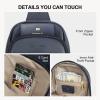 imageBOSTANTEN Sling Bag Quilted Crossbody Bags for Women Cross Body Purse Leather Fanny Pack with Adjustable Guitar StrapAblue