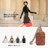 imageBOSTANTEN Sling Bag Quilted Crossbody Bags for Women Cross Body Purse Leather Fanny Pack with Adjustable Guitar StrapAbrown