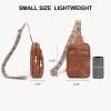 imageBOSTANTEN Sling Bag Quilted Crossbody Bags for Women Cross Body Purse Leather Fanny Pack with Adjustable Guitar StrapAbrown