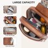 imageBOSTANTEN Sling Bag Quilted Crossbody Bags for Women Cross Body Purse Leather Fanny Pack with Adjustable Guitar StrapAbrown