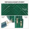 imageBOSTANTEN Sling Bag Quilted Crossbody Bags for Women Cross Body Purse Leather Fanny Pack with Adjustable Guitar StrapAgreen