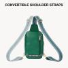 imageBOSTANTEN Sling Bag Quilted Crossbody Bags for Women Cross Body Purse Leather Fanny Pack with Adjustable Guitar StrapAgreen