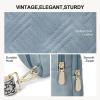 imageBOSTANTEN Sling Bag Quilted Crossbody Bags for Women Cross Body Purse Leather Fanny Pack with Adjustable Guitar StrapAlight Blue