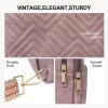 imageBOSTANTEN Sling Bag Quilted Crossbody Bags for Women Cross Body Purse Leather Fanny Pack with Adjustable Guitar StrapApurple