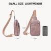 imageBOSTANTEN Sling Bag Quilted Crossbody Bags for Women Cross Body Purse Leather Fanny Pack with Adjustable Guitar StrapApurple
