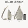 imageBOSTANTEN Sling Bag Quilted Crossbody Bags for Women Cross Body Purse Leather Fanny Pack with Adjustable Guitar StrapAtwilight Grey