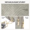 imageBOSTANTEN Sling Bag Quilted Crossbody Bags for Women Cross Body Purse Leather Fanny Pack with Adjustable Guitar StrapAtwilight Grey