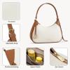 imageBOSTANTEN Small Purses for Women Trendy Cresent Shoulder Bag Hobo HandbagsBeige With Brown