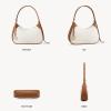 imageBOSTANTEN Small Purses for Women Trendy Cresent Shoulder Bag Hobo HandbagsBeige With Brown
