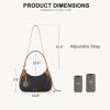 imageBOSTANTEN Small Purses for Women Trendy Cresent Shoulder Bag Hobo HandbagsBlack With Brown