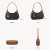 imageBOSTANTEN Small Purses for Women Trendy Cresent Shoulder Bag Hobo HandbagsBlack With Brown