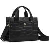 imageBOSTANTEN Small Tote Bag for Women Crossbody Trendy Purses Vegan Leather Satchel Handbags with Shoulder StrapB01black