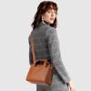 imageBOSTANTEN Small Tote Bag for Women Crossbody Trendy Purses Vegan Leather Satchel Handbags with Shoulder StrapBrown