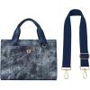 imageBOSTANTEN Small Tote Bag for Women Crossbody Trendy Purses Vegan Leather Satchel Handbags with Shoulder StrapDenim Blue